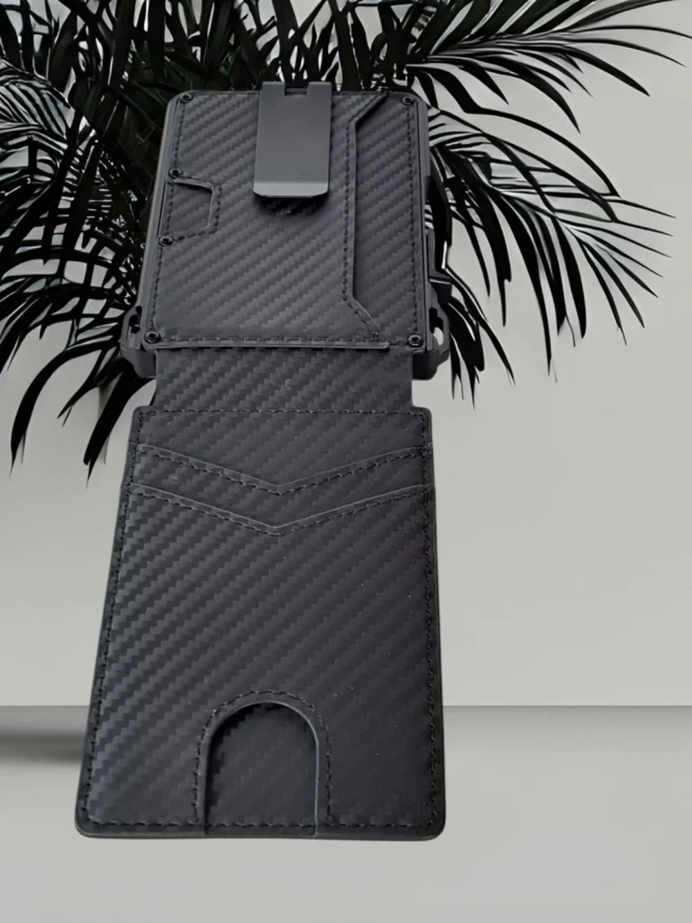 ZALVEX Wallet for Men, 10-12 Cards, Slim Compact, RFID, Money Clip, Carbon Fiber